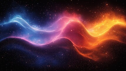 Wall Mural - Abstract cosmic waves, stars.