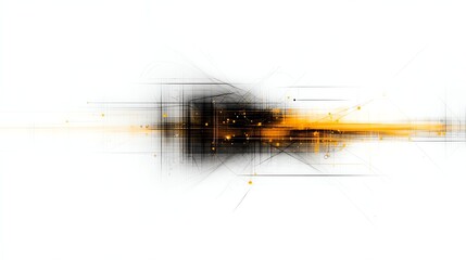 A tech overlay graphic, intricate network patterns, golden light effects, clean and futuristic, isolated on white background