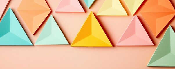 Poster - Vivid gradient idea. Colorful geometric shapes arranged neatly for modern design projects.