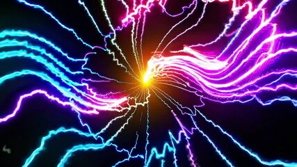 Wall Mural - abstract patterns of vibrant colors emerge from darkness, creating a mesmerizing visual experience t