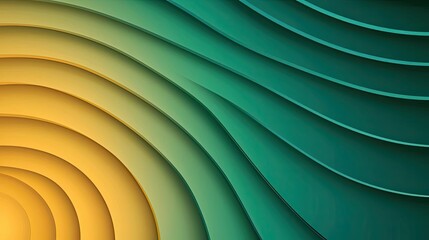 Poster - Vivid gradient idea. Abstract layered waves in green and yellow, ideal for digital backgrounds and designs.