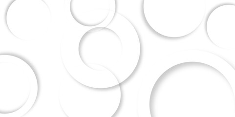 Leinwandbilder - Abstract background with circle white abstract geometric background with soft light white paper circles in design .Gray abstract. Modern design background for report and project presentation template.