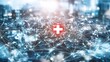 © nurman - Abstract image depicting a medical network, showcasing interconnectedness and global healthcare.  A central medical cross symbol highlights the importance of global health solutions.