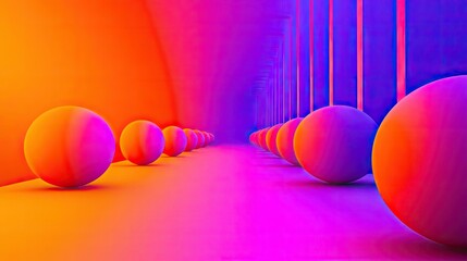 Poster - Vivid gradient idea. Colorful abstract design featuring vibrant spheres in a gradient background.