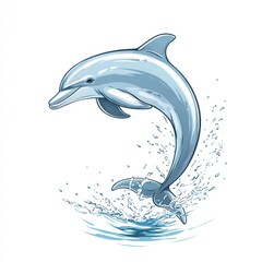 Poster - Dolphin jumping gracefully above water in a playful display of agility and strength. Generative AI