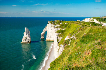 Canvas Print - Etretat, France. White cliffs view