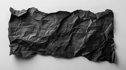 Aufkleber - Textured Crumpled Black Paper Sheet on Neutral Gray Background for Design and Crafting Projects