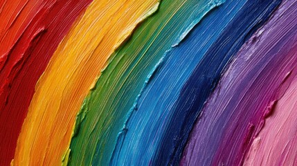 Leinwandbilder - Vibrant Abstract Rainbow Textured Background with Brush Stroke Patterns