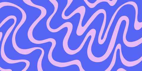 Fototapete - Abstract Trippy Lines Pattern. Cool Groovy Retro Texture. Psychedelic Wavy Illustration. Geometric Funky Vintage Vector Backdrop.