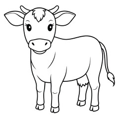 Wall Mural -  cute cow outline for coloring book