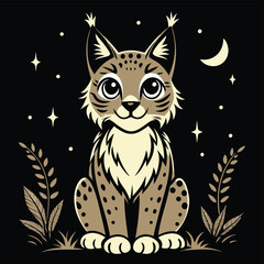 Wall Mural -  cute lynx vector design icon