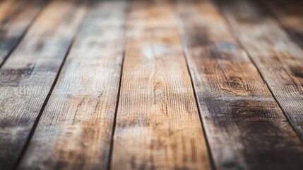Fototapete - Rustic wooden planks background with warm tones ideal for creative projects or product displays in natural and vintage themes
