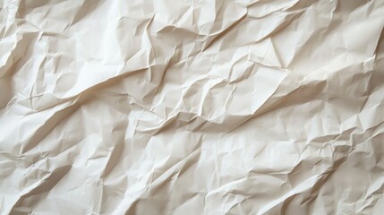 Poster - Crumpled White Paper Background with Textured Wrinkles Ideal for Crafting and Minimalist Design Projects