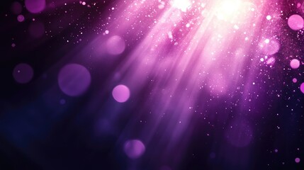 Aufkleber - Purple and pink bokeh lights with rays of light creating a dreamy and vibrant background for designs or festive themes