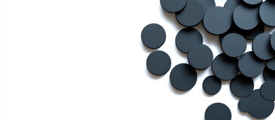 Poster - Black Circles on White Background for Analysis and Copyspace Ideal for Design and Presentation Use
