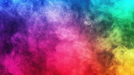 Poster - Vibrant colorful rainbow smoke background with bold hues perfect for banners and creative designs featuring empty space for text or graphics