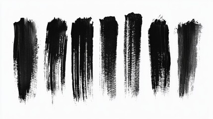 Fototapete - Black Brush Stroke Collection for Artistic and Graphic Design Projects