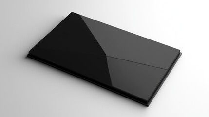 Poster - Elegant black business card design on a clean white background showcasing modern branding and professional aesthetics.