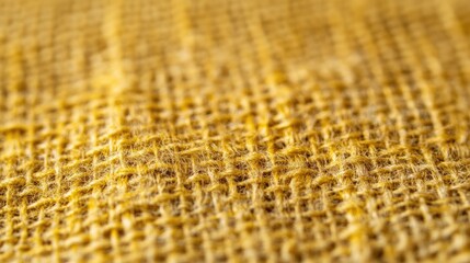 Poster - Detailed close up of yellow fabric textile showing intricate weave and texture ideal for background or design applications