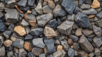 Leinwandbilder - Textured Surface of Crushed Rocks and Stones in Various Shades for Background Use
