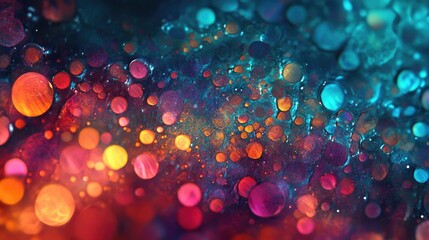 Leinwandbilder - Vibrant Bokeh Pattern with Colorful Circles and Soft Focus for Background Use