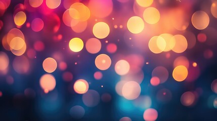 Aufkleber - Colorful bokeh lights creating a dreamy abstract nature background perfect for festive or creative themed designs and projects
