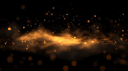 Leinwandbilder - Golden bokeh lights creating a mystical atmosphere against a dark background for a captivating visual effect and design inspiration