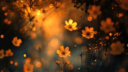 Aufkleber - Soft Floral Bokeh Background with Warm Tones and Natural Light for Use in Design and Art Projects