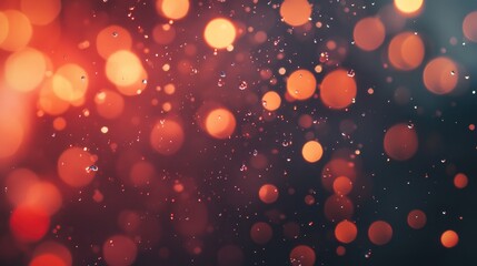 Aufkleber - Bokeh Effect with Water Drops Creating a Dreamy Abstract Background in Warm Tones
