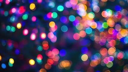 Leinwandbilder - Colorful bokeh lights on a dark background creating a festive and abstract atmosphere perfect for holiday or celebration themed designs
