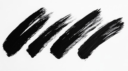 Aufkleber - Black Brush Stroke Overlay Set for Creative Design on Clean White Background