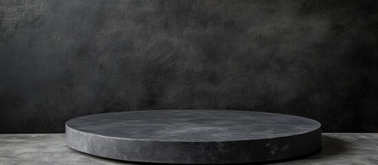 Poster - Black Concrete Background Ideal for Product Display with Ample Copyspace for Text and Creative Presentations
