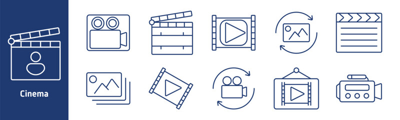 Internet set icon. Domain name, antenna, computer, arrow pointer, download folder, cloud, coding, www page, upload, router. Icons represent connectivity, browsing, data exchange, and infrastructure