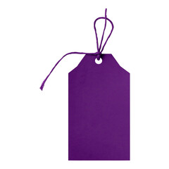 Wall Mural - Purple paper label isolated on a white background