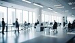 © ULFATRAZA - Abstract blurred interior modern office space with business people working banner background