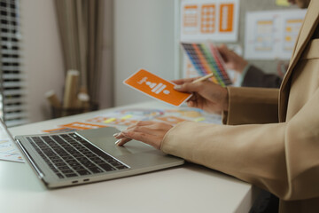 the web design team is consulting to exchange ideas on how to develop digital products, a team of we
