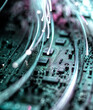 © Connect Images - Fibre optics carrying data at speed to a computer