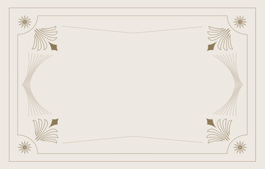 Wall Mural - vintage deco frame banner. abstract decoration template for horizontal design