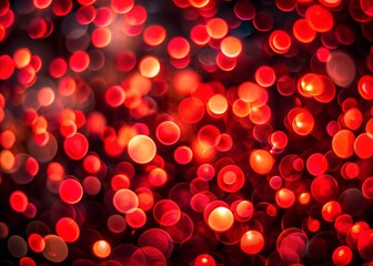 Wall Mural - abstract red bokeh globular unique red bright globular shapes festive party medical blood cells back
