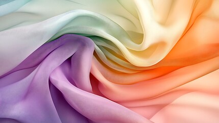 Sticker - Colorful flowing silk fabric with soft gradients, creating a serene and elegant background