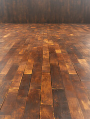 wooden parquet floor with dark brown vintage oak wood pattern background texture