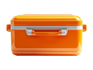 Orange Temperature Controlled Storage Box for Food on Transparent Background