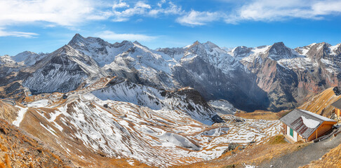 Wall Mural - fabulous view of grossglockner high alpine road at autumn.