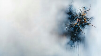 Poster - Melancholic abstract painting art gallery digital artwork contemporary environment close-up view emotion exploration