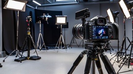 Poster - Capturing creativity inside a modern photography studio urban location studio setup professional environment wide angle view