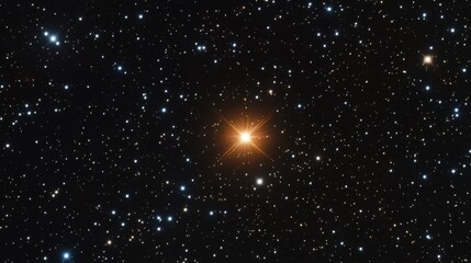 Wall Mural - bright star in a dark night sky