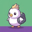 © lestari - Cute chick backpack school cartoon illustration