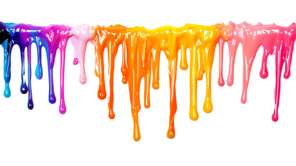 Wall Mural - colorful paint dripping isolated on white