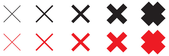 Wall Mural - black and red cross mark collection