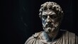 © Jayk - Hyper realistic Greek Marble Statue with Cracked Features Under Dramatic Spotlight - Perfect for Art, History, and Moody Themes